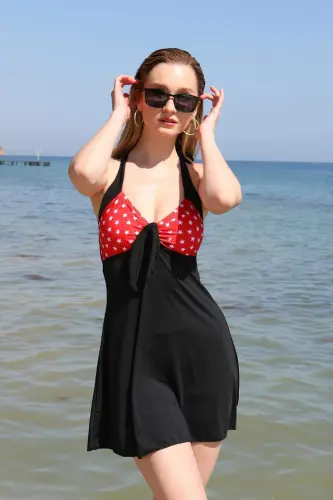 Ayollar Lycra shortili bantli kiyim plyaj kiyimi Qizil 37020 - 7