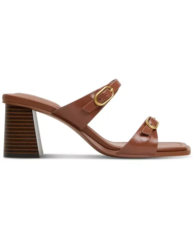 Ayollar Maymay Tokali Ikki Tasmali Blok Poshnali Slayd Sandal - Yong'oq - 2