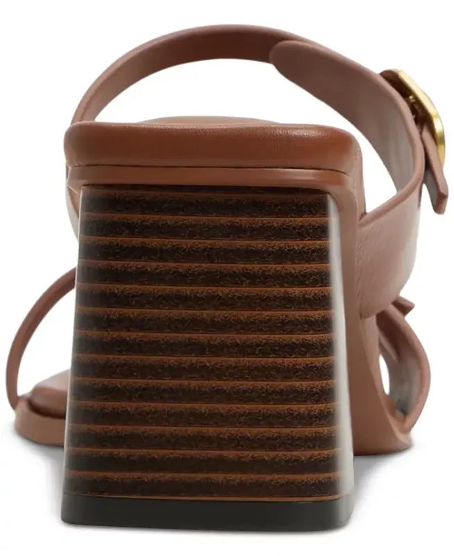 Ayollar Maymay Tokali Ikki Tasmali Blok Poshnali Slayd Sandal - Yong'oq - 3