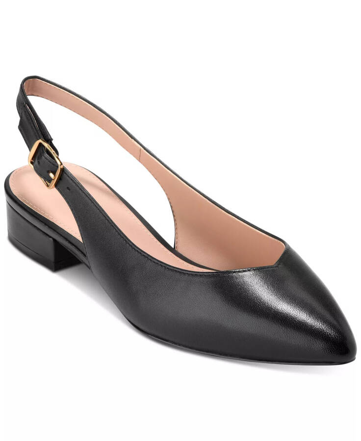 Ayollar Mazie Siyah Teri Slingback Paltosli Yassi Tomanlar - 1