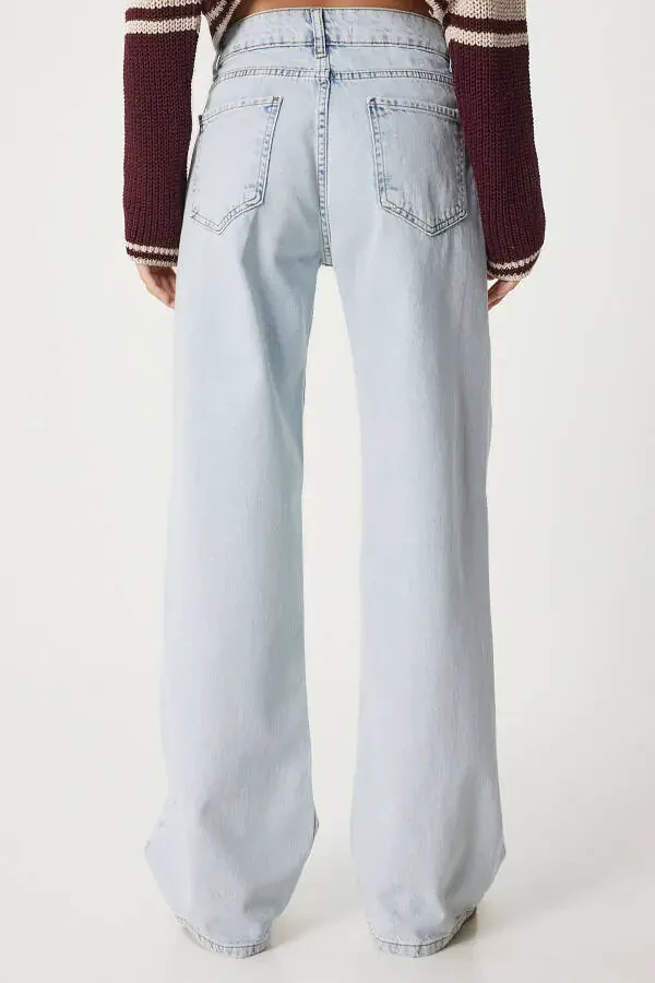 Ayollar muz ko'k keng poshnali keng jinsi UT00018 - 5