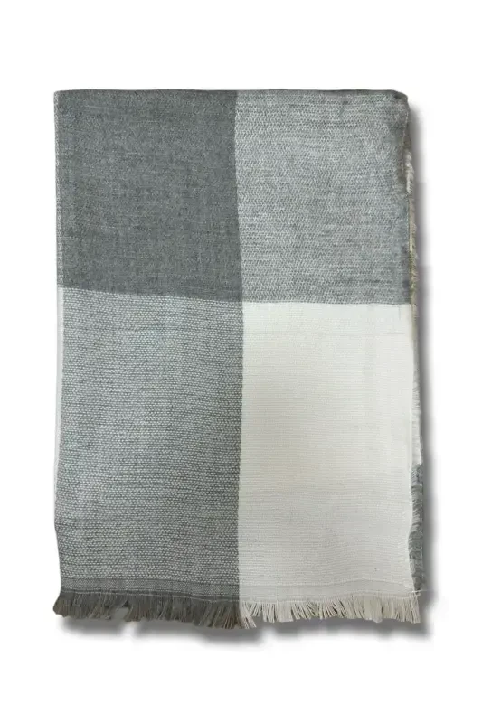 Ayollar naqshli tekis sharf ro'mol-kulrang - 2