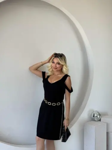 Ayollar Osma Soğuk Yelkali Modali Ko'ylak - 1