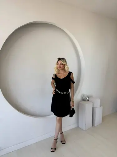 Ayollar Osma Soğuk Yelkali Modali Ko'ylak - 3