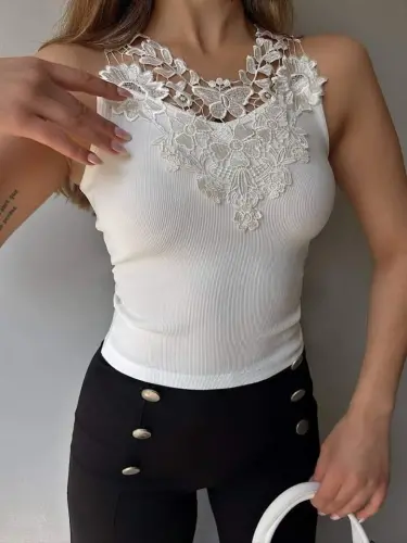 Ayollar Ottoman Mato Dantelli Bluz - 1