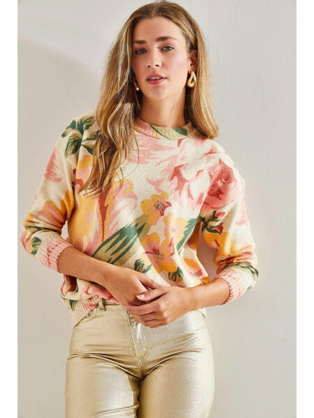 Ayollar Parchali Trikotaj Ko'ylagi-Bej - 3