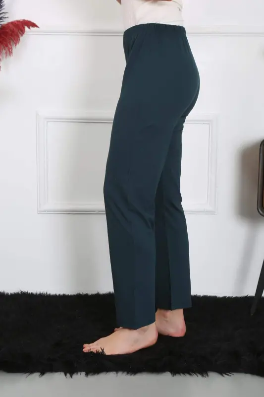 Ayollar paxta penye bitta paçalı pijama neft rangi 27514 - 4