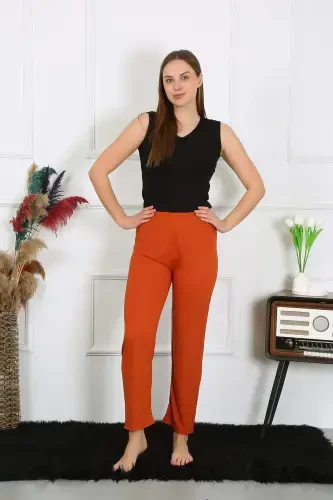 Ayollar Paxta Penye Yolgʻiz Quyi Pijama Krem 27513 - 1