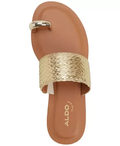 Ayollar Plyaj Barmoq ilgagi Yassi Sandallar - Oltin - 5