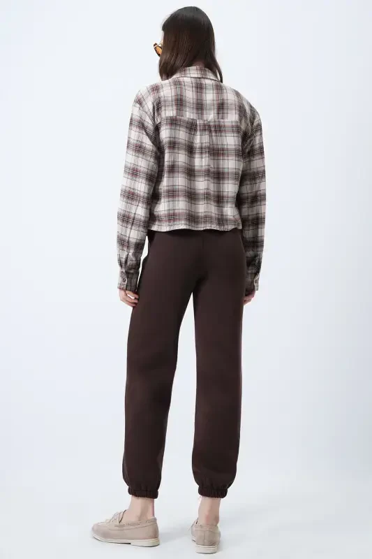 Ayollar qahva 3 ip ichi shardonli jogging sport shimlar ALC-X10929-QAHVA - 5