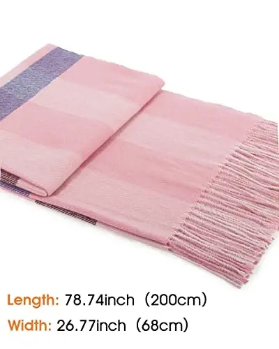 Ayollar qishki sharfi Katta issiq ro'mol Klassik tassel plaid katta hajmli sharflar qalin o'ramlar - 3