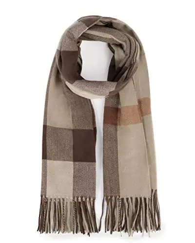 Ayollar qishki sharfi Katta issiq ro'mol Klassik tassel plaid katta hajmli sharflar qalin o'ramlar - WOMEN'S