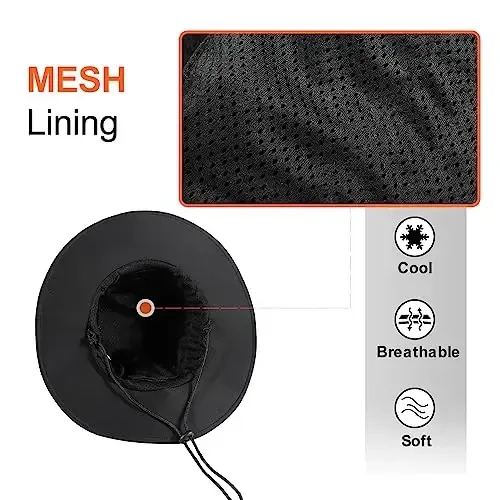 Ayollar qishki suv o'tkazmaydigan chelak shapka iliq junli astarli yomg'ir shapka UPF50+ erkaklar ochiq havoda sarguzasht tadqiqotlari sayohat safari kepkasi - 3