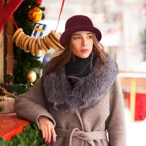 Ayollar qishki trikotaj 1920-yillar Vintage chelak Bowler shlyapa Dumaloq qirrali iliq shlyapa - 6