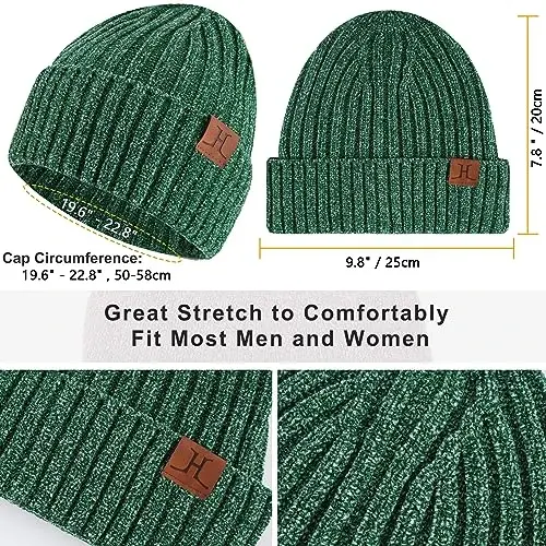 Ayollar qishki trikotajli iliq shapka Beanie uzun sharf sensorli ekranli qo'lqoplar to'plami bosh suyagi qalpoqlari ayollar uchun bo'yin sharflari - 2