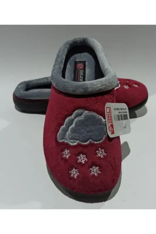 Ayollar Qishki Uy Va Mehmon Oyoq Kiyimi-BORDO - 2