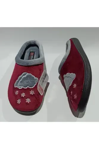 Ayollar Qishki Uy Va Mehmon Oyoq Kiyimi-BORDO - 5