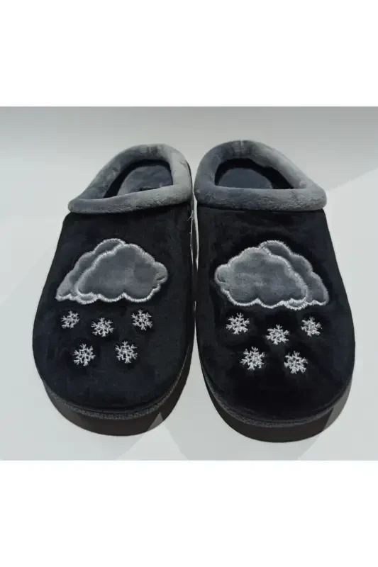 Ayollar qishki uy va mehmon shippagi - QORA - 4