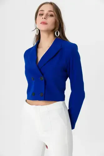 Ayollar qisqa tugmali blazer kurtka 245071 --SAKS - 1