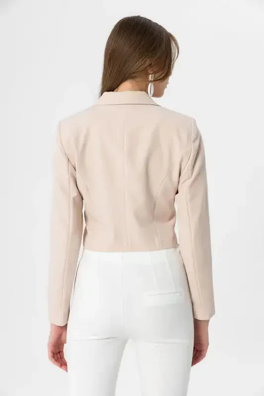 Ayollar Qisqa Tugmali Blazer Kurtka 245071 --TOSH - 5