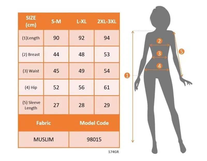 Ayollar qisqa yengli hakam yoqali old tugmali qisqa musulmon ko'ylagi - 4