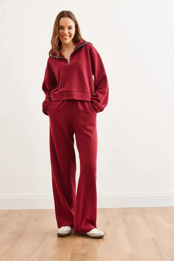 Ayollar qizil me'lon shimlar va bluz yaxta polo TKM-19000324 - 5