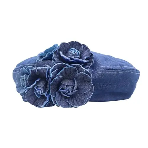 Ayollar Qizlar Denim Beret Frantsuz Bosh kiyimi Kundalik Quyoshdan Saqlaydigan Bosh kiyim Sozlanishi mumkin bo'lgan Tasma bilan - MODAZONE (1)