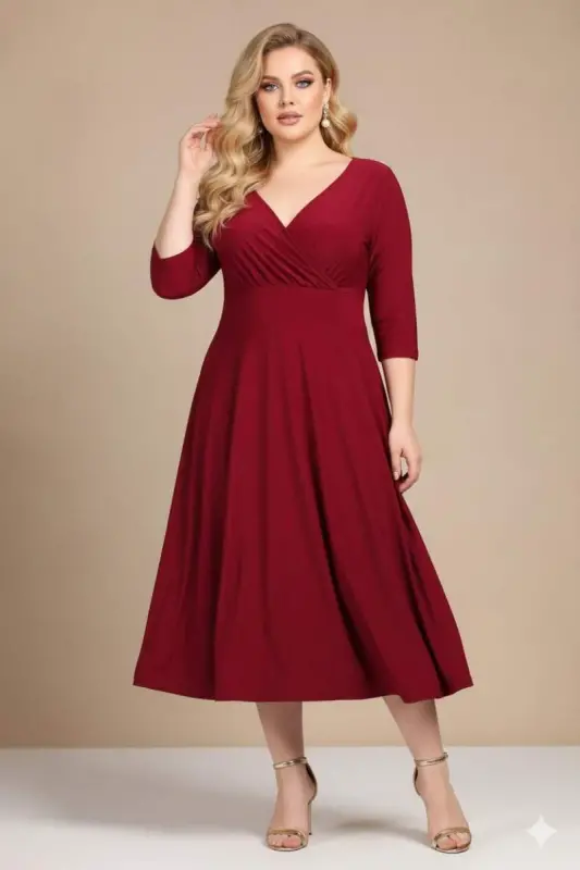 Ayollar qora abiye ko'ylak KL8003 bordo - 6