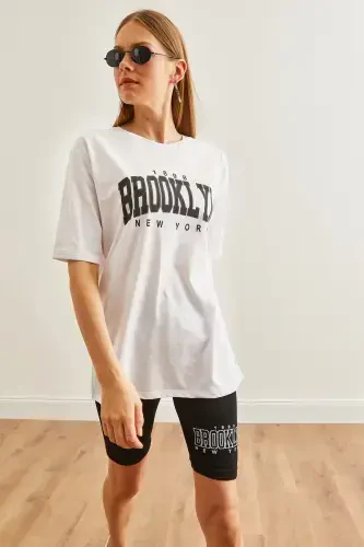 Ayollar qora bosma tayt futbolka to'plami TKM-19000301 - 6