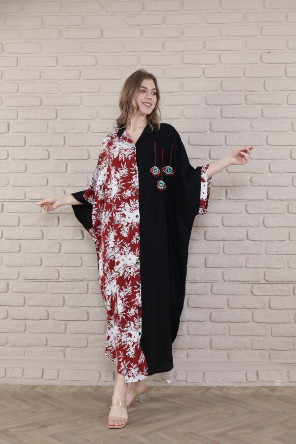 Ayollar qora katta oʻlchamli hakam yoqali tugmali toʻquv koʻylak - 4