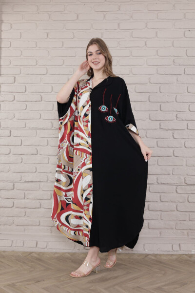 Ayollar Qora Katta Razmer Hakam Yoqali To‘quv Ko‘ylak-k - 3