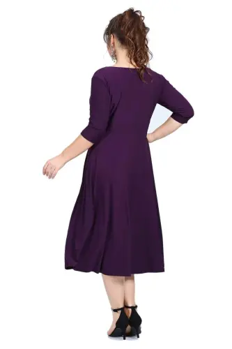 Ayollar qora kechki libos KL8003 Binafsha - 3