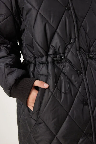 Ayollar qora yoqali mo'ynali kapitali PYS0030 - 7