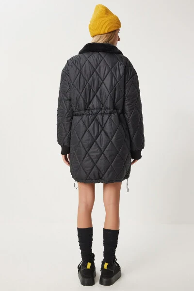 Ayollar qora yoqali mo'ynali kapitali PYS0030 - 9