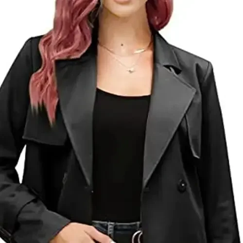 Ayollar shamoldan himoya qiluvchi trench paltosi Notched Lapel ikki tomonlama ko'krak uzun palto kundalik kuz qish shamollovchi ustki kiyim - 4