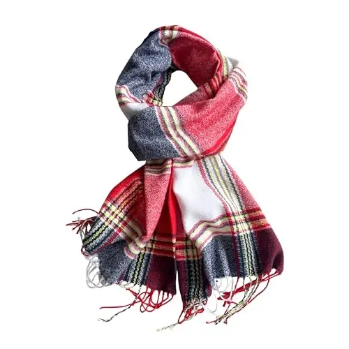 Ayollar sharfi klassik püsküllü katak super yumshoq klassik CasModazoneere kuz-qish sharflari tartan iliq katta ro'mol - 2