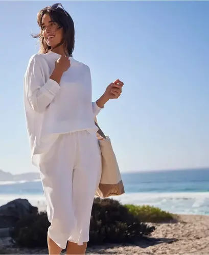 Ayollar sport trikotaj yuqori belli elastik bel kapri shimlar - 3