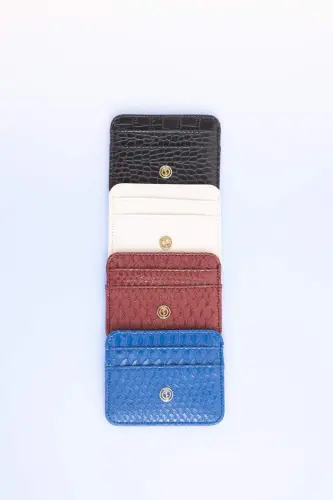 Ayollar sun'iy teri Croco kartlar qutisi W2526azns-Qora - 5