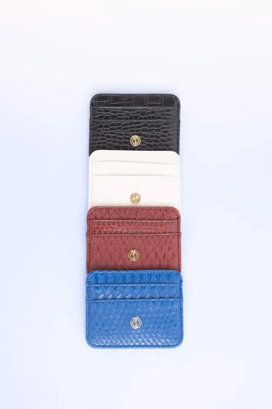 Ayollar sun'iy teri Croco kartlar qutisi W2526azns-Qora - 5