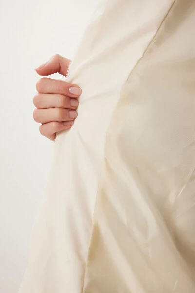 Ayollar suyak kapüşonli katta hajmli uzun shishirilgan palto NT00428 - 7