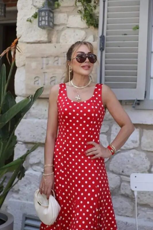 Ayollar tasmali dumaloq yoqali uzun suprem ko'ylak - 2