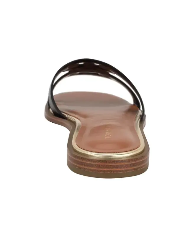 Ayollar Terenz Logotipli Tasma Yassi Sandallar - 3