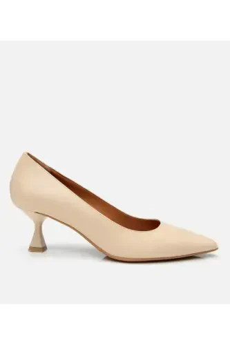 Ayollar Teri Bej Egiluvchan Taglik Stiletto-BEJ - 1