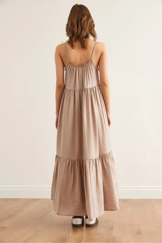 Ayollar tosh osgichi sozlanishi mumkin bo'lgan qismli maksi zig'ir - 4