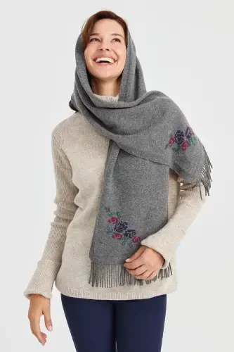 Ayollar triko cheti gulli jun ro'mol tutunrang-tutunrang - DESEN TRIKO (1)