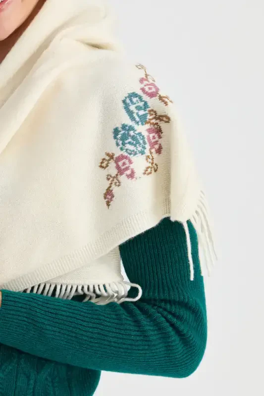 Ayollar trikotaji gulli jun sharf suyak-suyak - 3