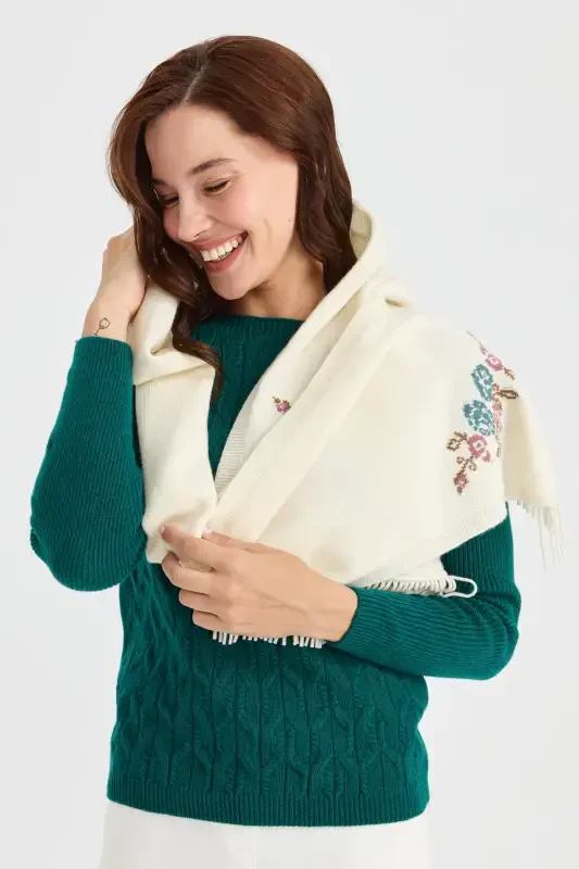 Ayollar trikotaji gulli jun sharf suyak-suyak - 4