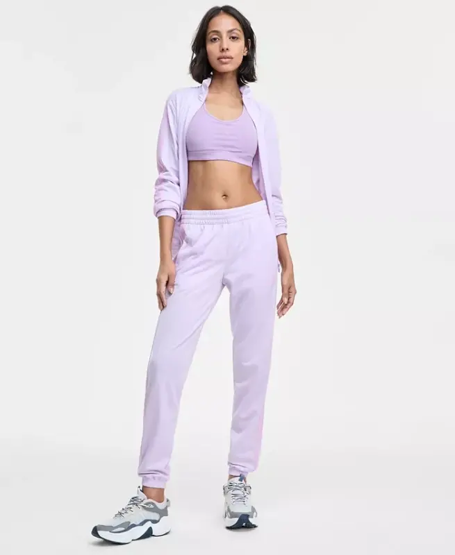 Ayollar trikotajli 3 chiziqli sport shimi - Muzli Lavanda - ADIDAS