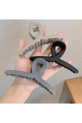 Ayollar uchun 3 dona Kulrang Qisqichli Soch Klipi To'plami - Kulrang - 1