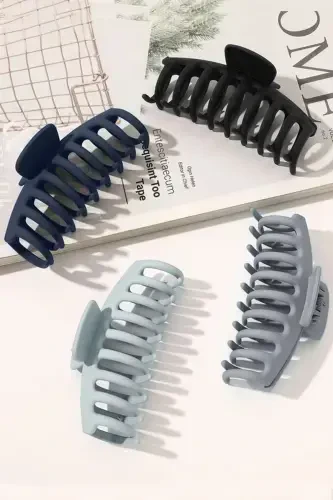 Ayollar uchun 4 dona rangli Xl qisqich to'plami - KULRANG - 1